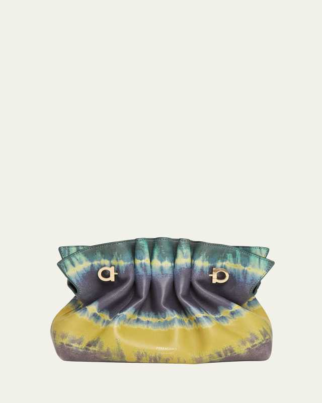 Piercing Tie-Dye Printed Leather Shoulder Bag